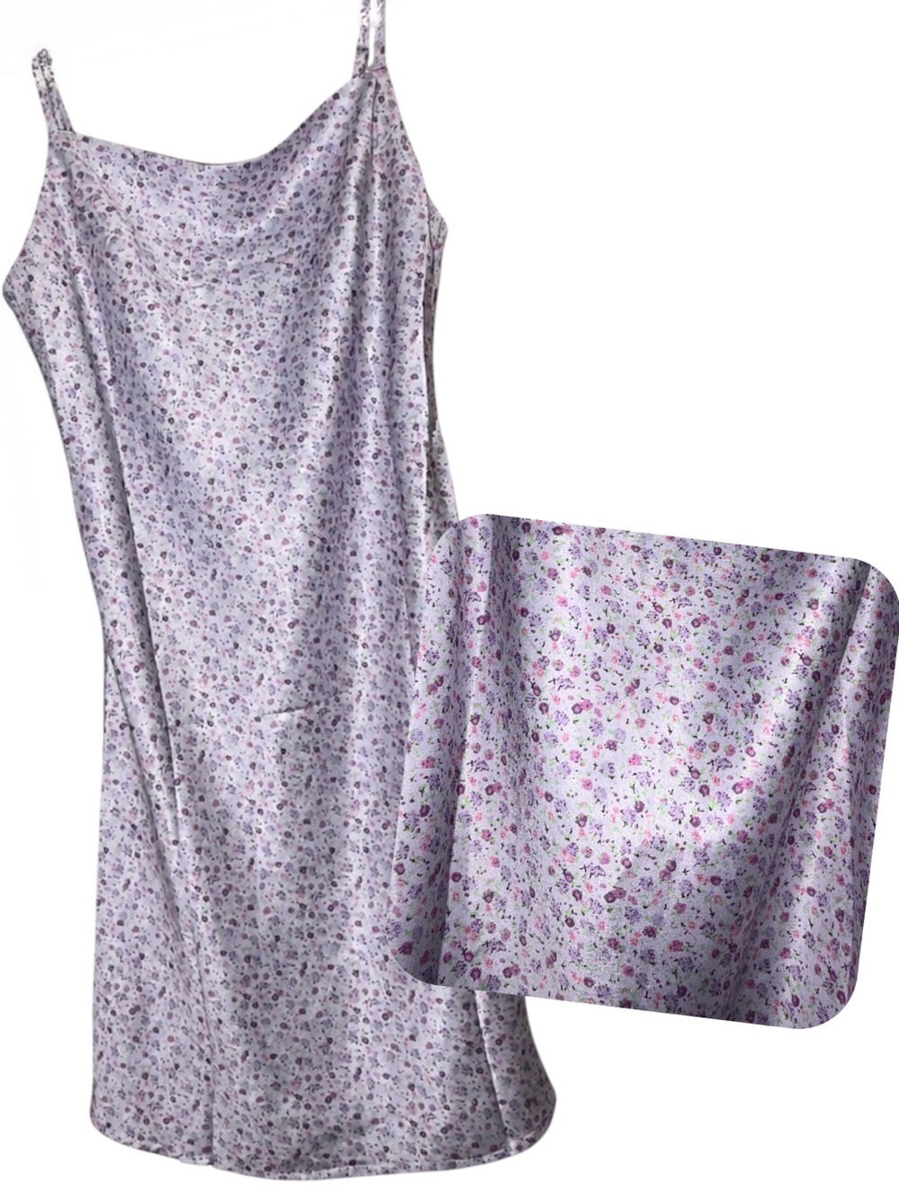 Princess Polly Purple Satin Floral Slip Dress Size 0 XS Small
